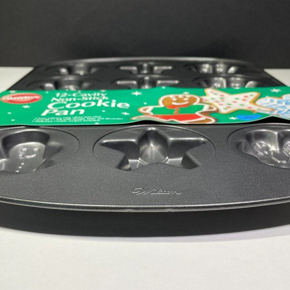 Wilton Cookie Pan Mold - 12 Cavity 3 Designs - Holiday Christmas Baking - NEW - Picture 7 of 7